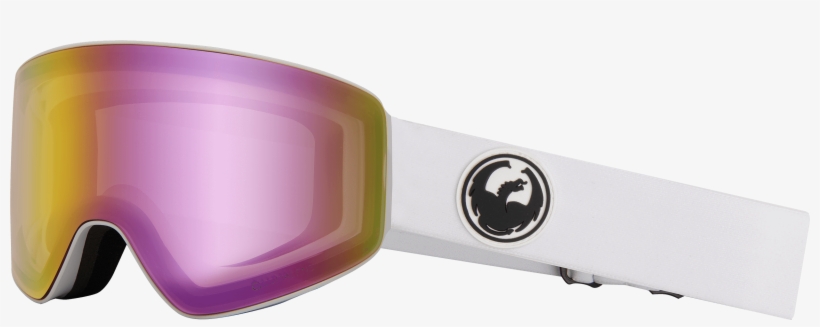 White With Lumalens Pink Ionized Dark Smoke Lens - Dragon Optical, transparent png #5414745