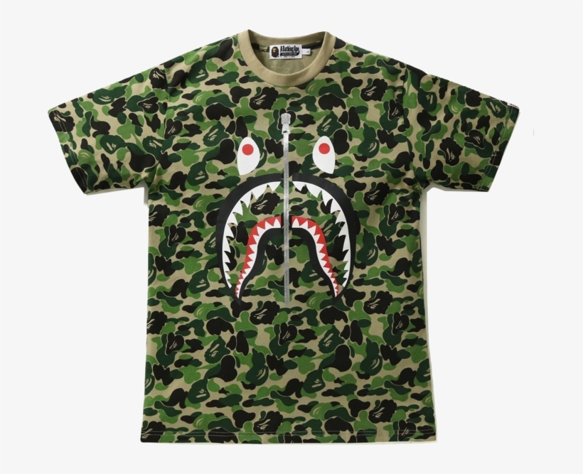 A Bathing Ape Abc Shark Tee - Bape Abc Camo Shark Tee Green, transparent png #5416057