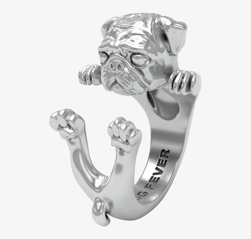Dog Fever Silver Pug Hug Ring, transparent png #5417320