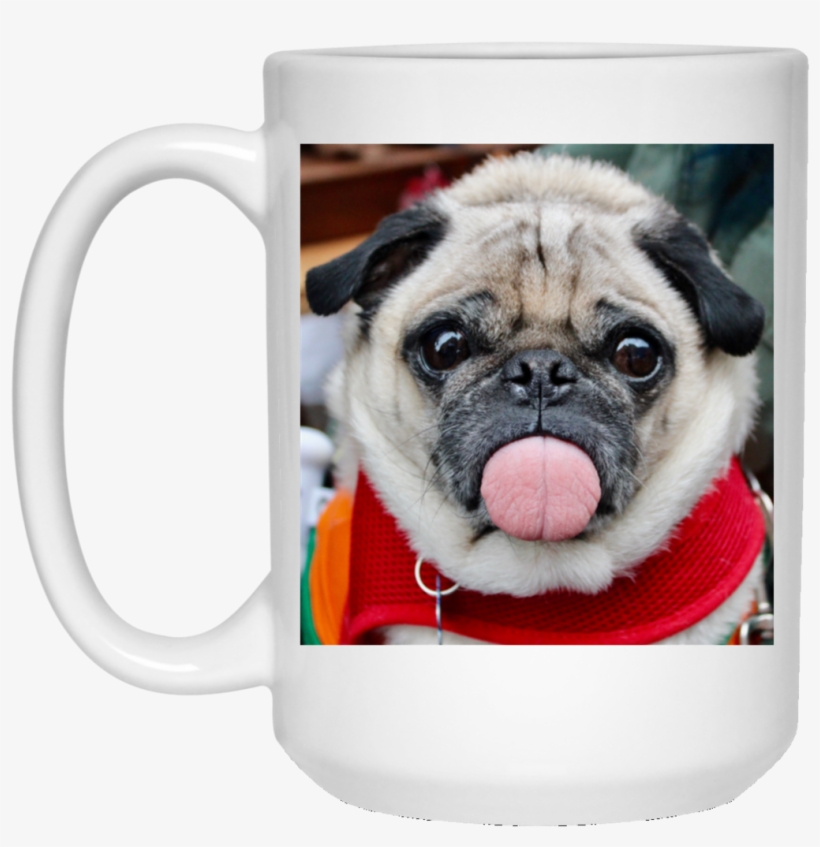 Pug Mug - Tongue Out - Babys-closet - Com - Kyoto Pug Cafe, transparent png #5417646