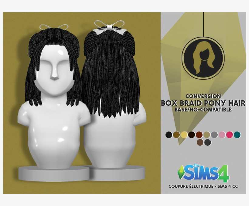 Box Braid Pony Hair - Sims 4 Toddler Curls Redheadsims, transparent png #5420017