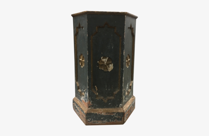 Trapezoid Spanish Gothic Revival Polychrome Pedestal - Cupboard, transparent png #5420148
