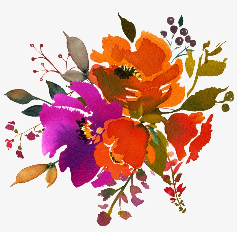 Hand Painted Fresh Orange Flower Png Transparent - Flower, transparent png #5420213