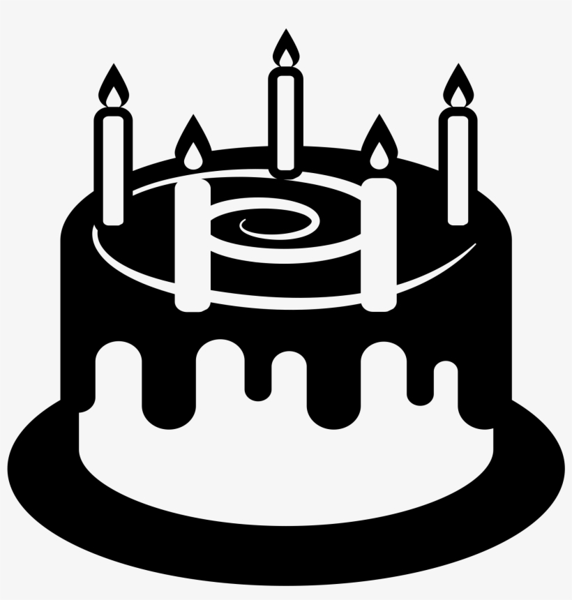 Open - Birthday Cake Emoji Black, transparent png #5421476