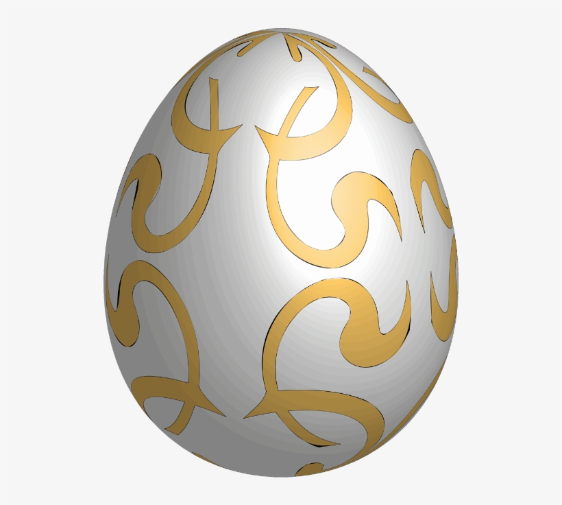 White And Gold Egg, transparent png #5421638