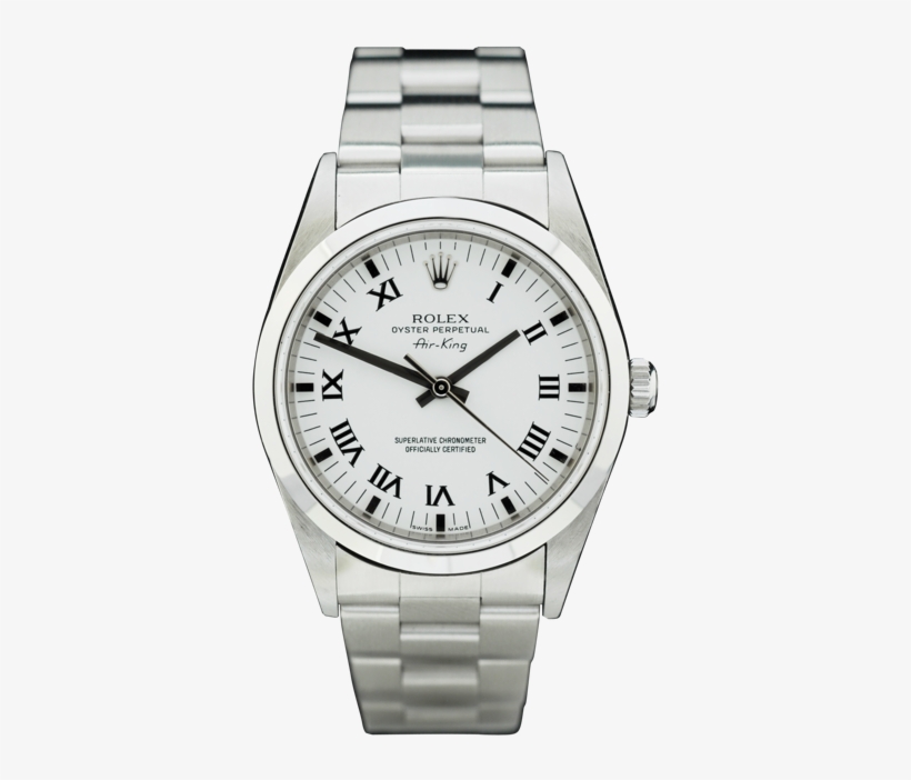Rolex Air King 14000 By Mickey Mouse Silver Dial 1991 - Rolex Air King 114200 Stainless Steel Gray Dial 34mm, transparent png #5421931