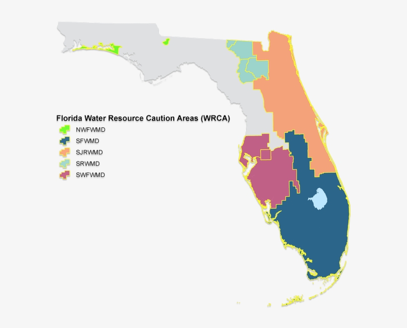 Map Showing Water Resource Caution Ares Within The - University Of Miami On Map, transparent png #5423293