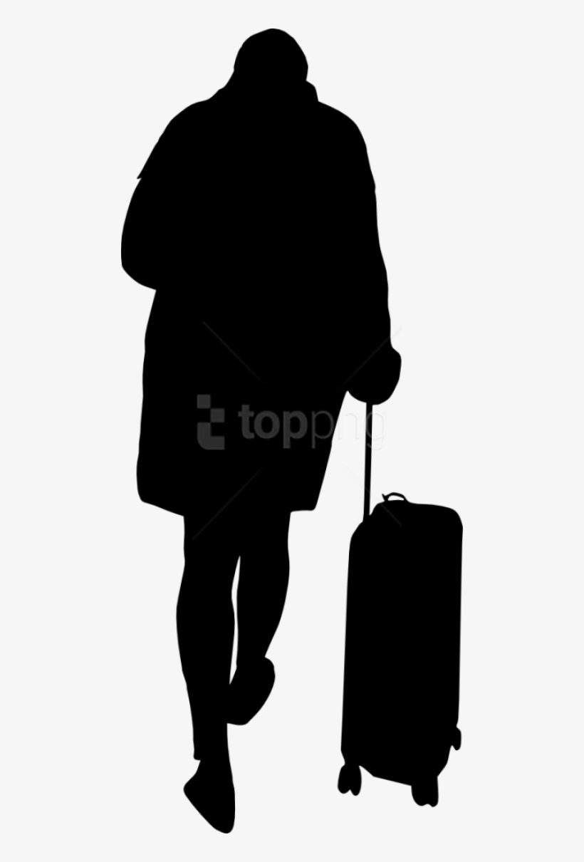 People With Luggage Silhouette - Portable Network Graphics, transparent png #5424576