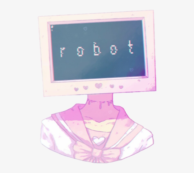 Aesthetic Clipart Computer Free Clipart Png Peach Tumblr - Pastel Robot Aesthetic, transparent png #5425050