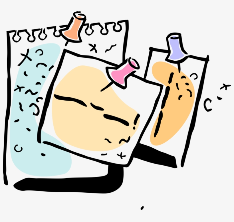 Vector Illustration Of Push Pin Or Thumb Tack Fastens, transparent png #5425111