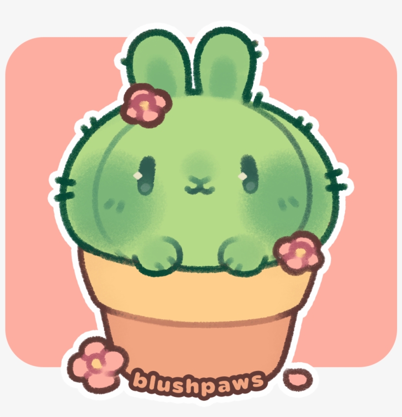 A Cactus Bun You Can Get Stickers, Totes, Pillows, - Cartoon, transparent png #5425653