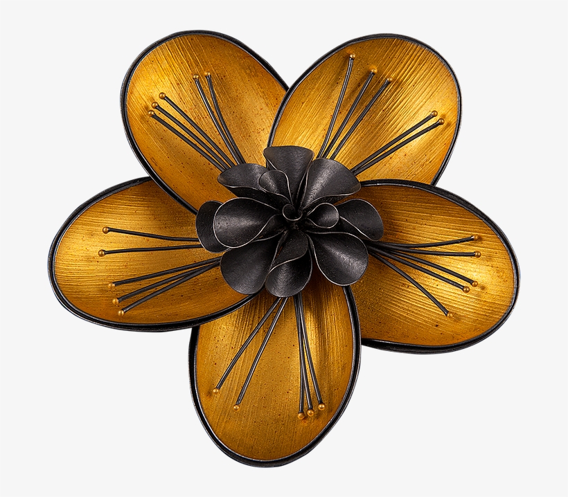 A Brooch/pendant Made With Hand Textured Gold Overlay, - Tagetes Patula, transparent png #5426843