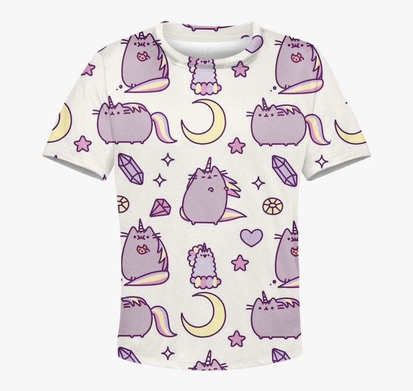 3d Pusheen Cat Unicorn Full Print Hoodie T Shirt - Pusheen, transparent png #5427086