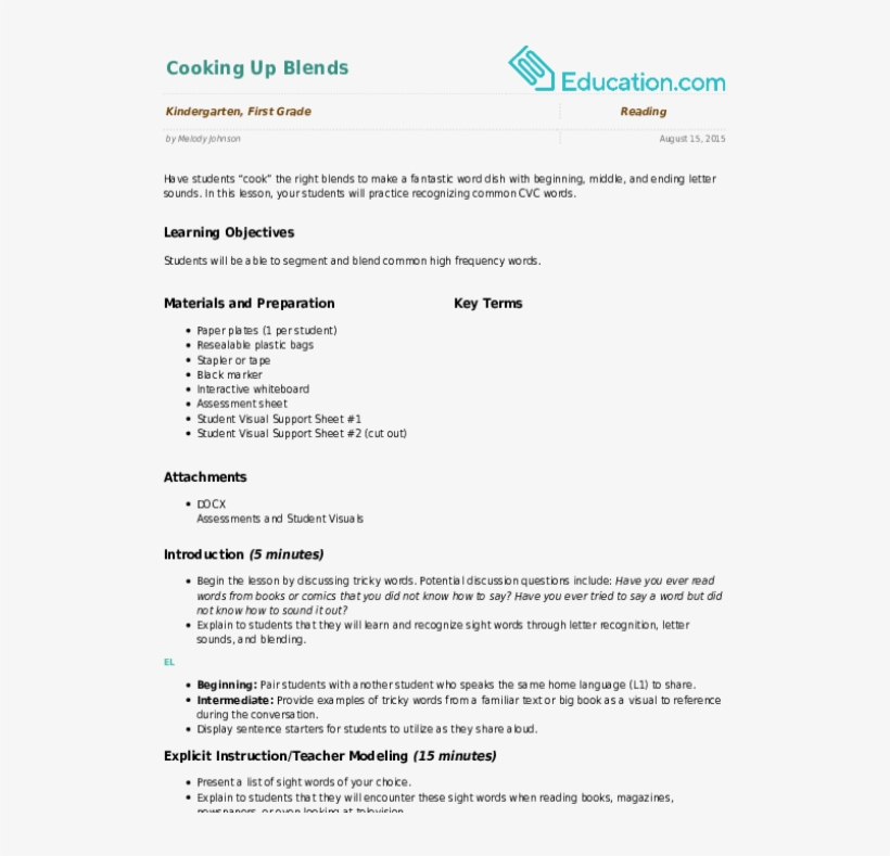 Reading Lesson Plan Examples, transparent png #5427521