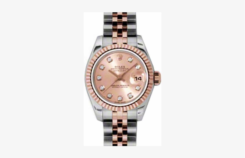 Rolex Lady Datejust Pchdj Pink Diamond Fluted - Rolex Meteorite Dial Rose Gold Datejust, transparent png #5427894