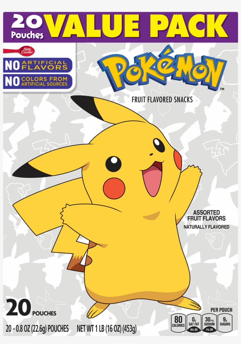 Betty Crocker Nintendo Pokémon Fruit Flavored Snacks - Betty Crocker Pokemon Fruit Snacks, transparent png #5430495