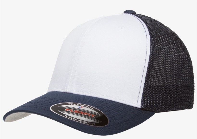 Flexfit Trucker Mesh With White Front Panels, transparent png #5431927
