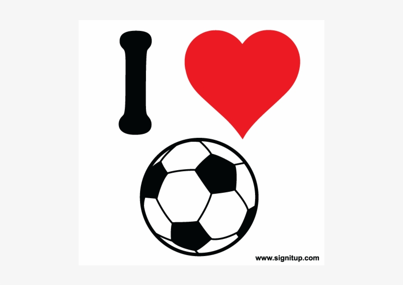 I Love Soccer Bumper Sticker - Outline Soccer Ball Clipart, transparent png #5432734