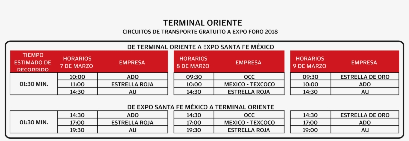 La Canapat Ha Publicado Los Horarios De Los Circuitos - Terminal De Autobuses De Poniente, transparent png #5434133