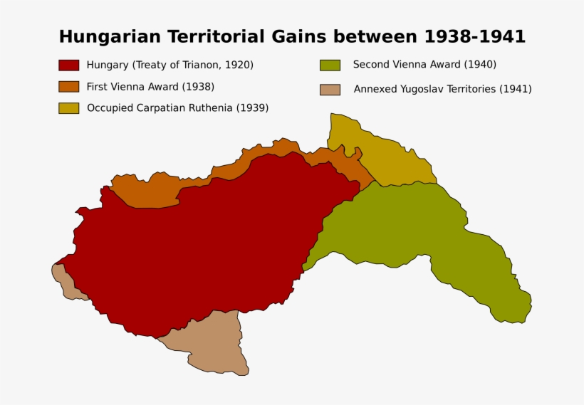 Hungary's Territorial Gains In World War Ii, As An - Second Vienna Award, transparent png #5438183