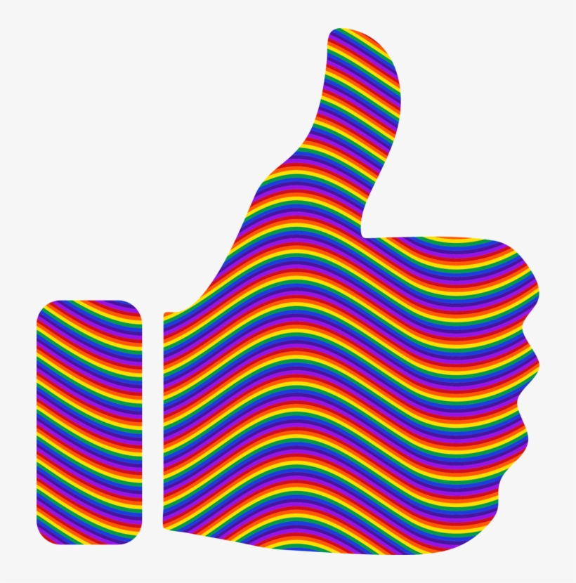 Thumb Signal World Rainbow Computer Icons - Rainbow Thumbs Up, transparent png #5438410