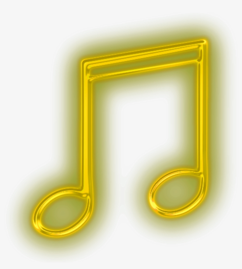 Ftestickers Music Musicnote Neon Yellow, transparent png #5439117
