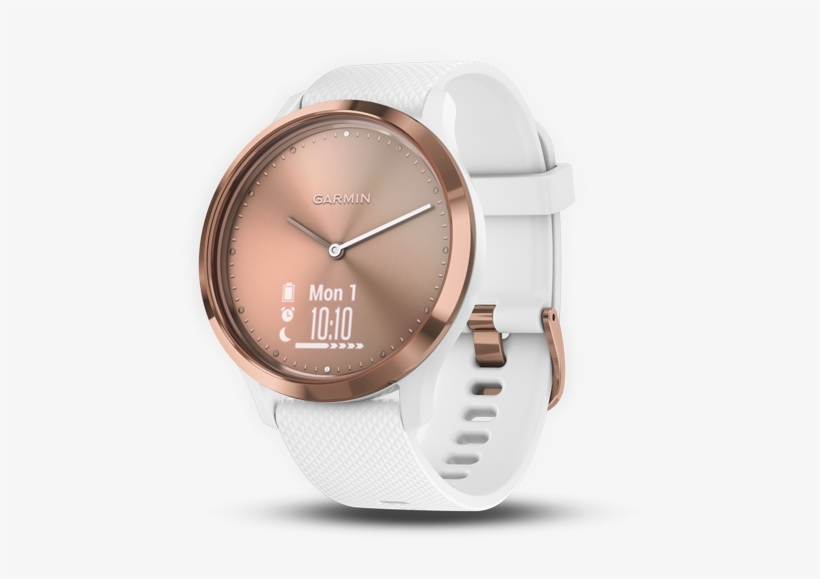 Sport , Rose Gold-white, Regular - Garmin Rose Gold Vivomove, transparent png #5439461