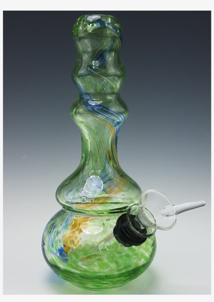 7" Soft Glass Water Pipe With Green Glass By Mile High - Bubble Pipe, transparent png #5439531