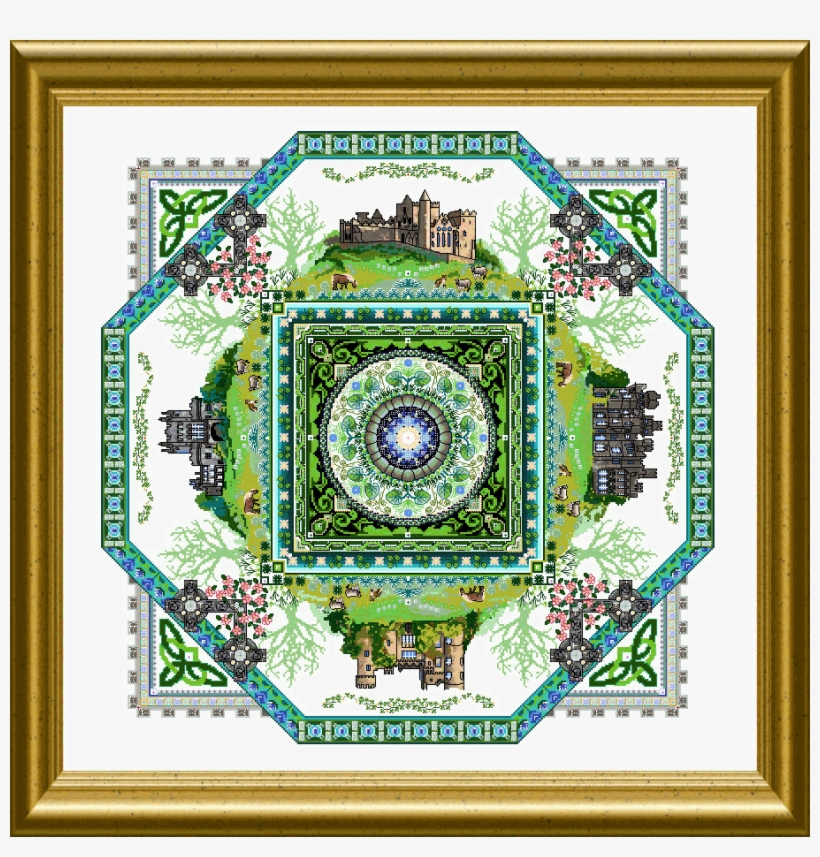 This Mandala Celebrates The Irish Heritage, Landscape - Chatelaine The Irish Mandala Cross Stitch Chart, transparent png #5439760