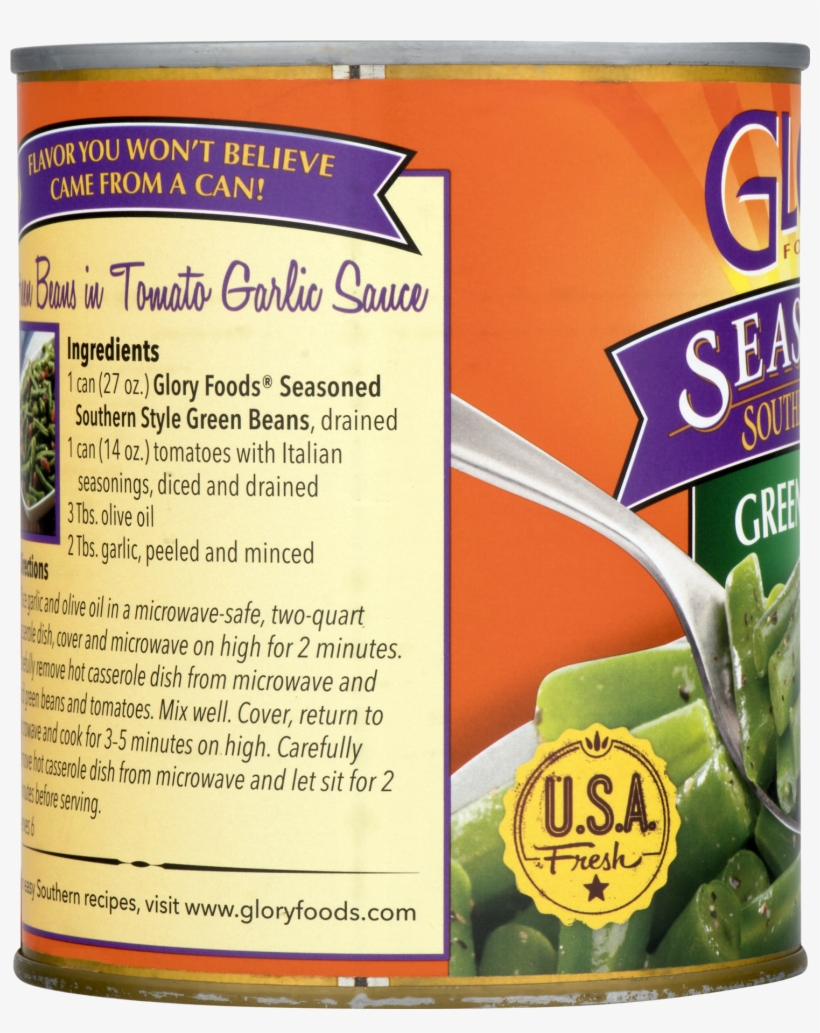 Glory Foods Seasoned Southern Style Italian Green Beans, transparent png #5439761