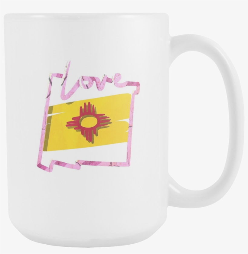 Love New Mexico State Flag Map Outline Black 11oz Mug - Mug, transparent png #5440629