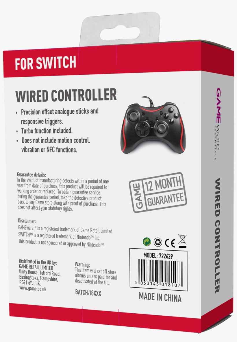 Gameware Nintendo Switch® Wired Controller - Nintendo Switch, transparent png #5441015