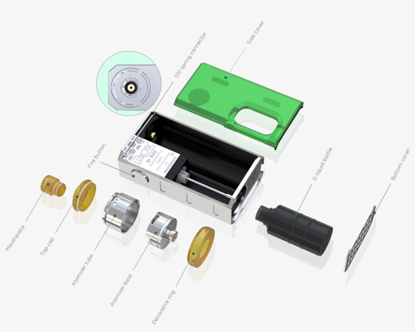 The Tobhino Bf Rda, A High End Bottom Fed Rebuildable - Kit Wismec Luxotic Bf, transparent png #5441356