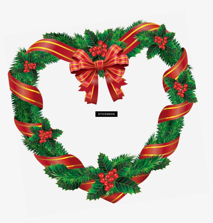 Heart Christmas Wreath, transparent png #5441649