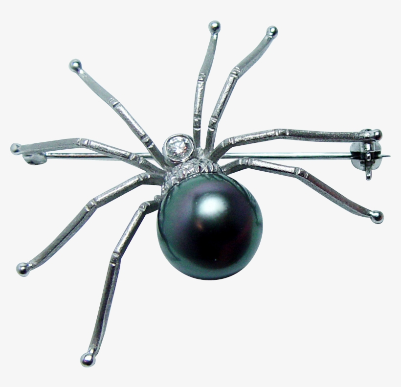 Giant Vintage Diamond Genuine Cultured Tahitian Pearl - Black Widow, transparent png #5442766