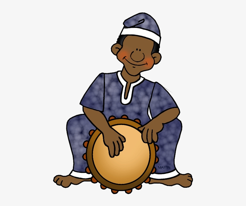 Art Clip By Phillip Martin African Drummer - African Music Clipart, transparent png #5444945