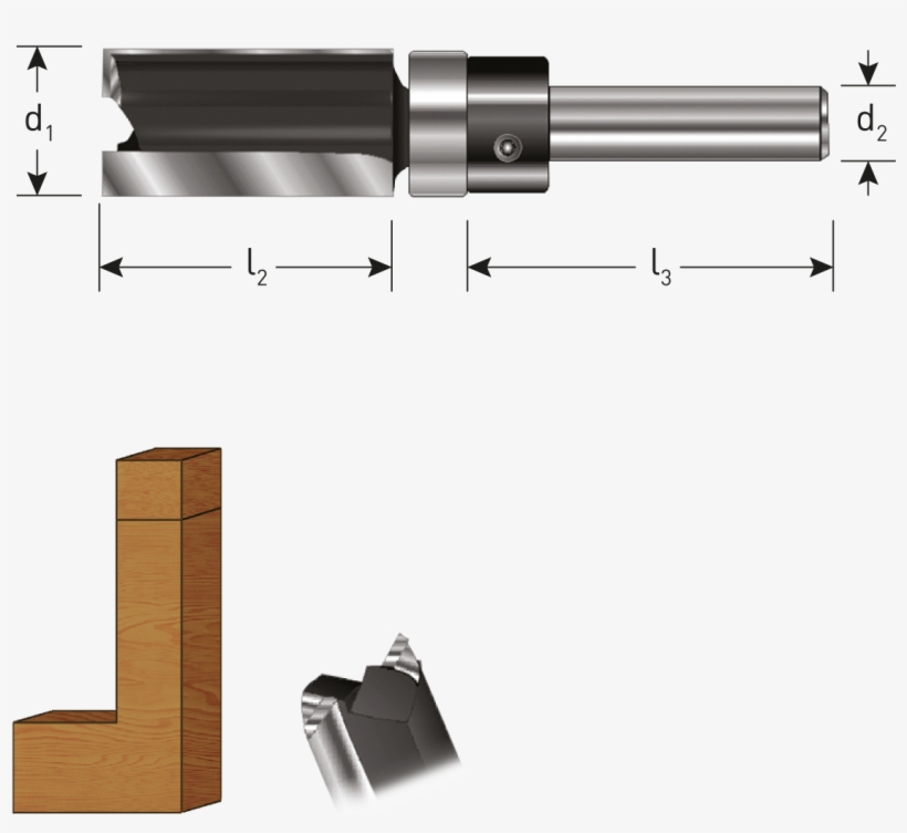 Tct Straight Cutter, Guide Bearing, Gold-line - Ent Hm Groeffrees Met Kogellager Op Kolf, transparent png #5446590