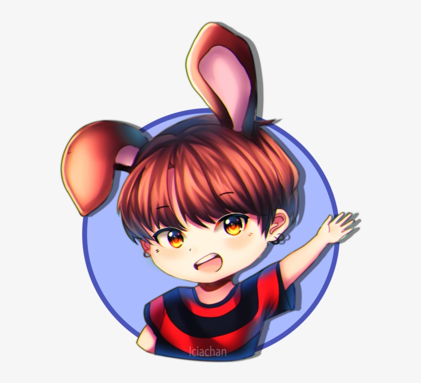 Bts Stickers Png Banner Free Stock - Bts Fanart Chibi Anime, transparent png #5447476