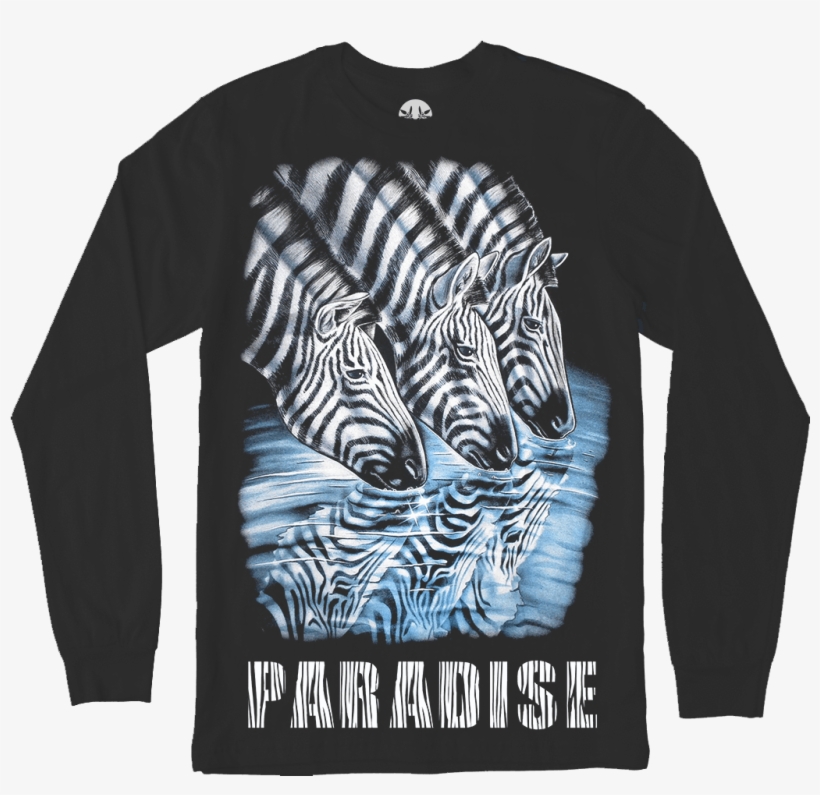 Zebra Front Black 2 - T-shirt, transparent png #5448005