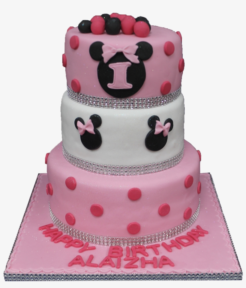 Minnie Mouse 3 Tier B181 - Birthday Cake, transparent png #5449119