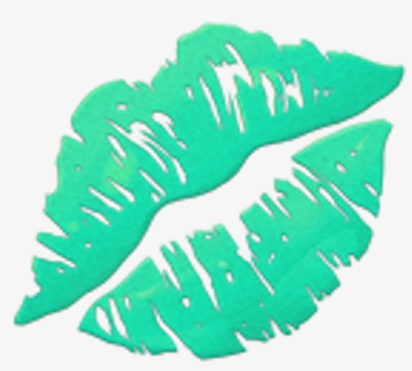 Emoji Kiss Lip Mint Freetoedit - Iphone Lips Emoji Png, transparent png #5449781
