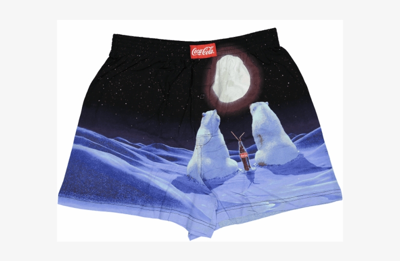 Coca-cola Polar Bears Moon Gazing Boxer Shorts - Coca Cola Polar Bear, transparent png #5449981