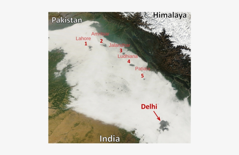 Satellite Imagery Of Fog Holes Over India And Pakistan - Christmas Tree, transparent png #5451441