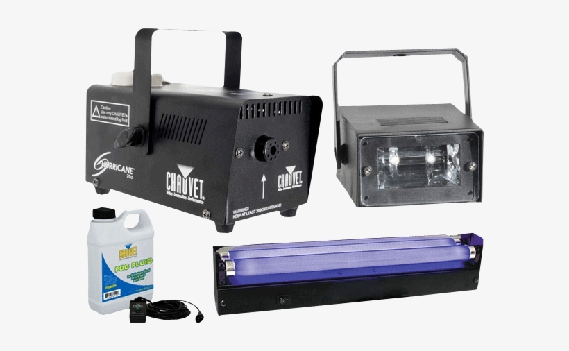Halloween Blacklight Strobe & Fog Machine Package - Chauvet Dj Hurricane700 Smoke Machine 700w, transparent png #5451551