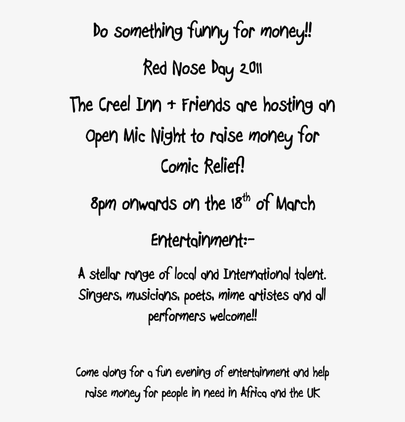 Red Nose Day At The Creel Inn - Type Of Contrast Media In Mri, transparent png #5452478