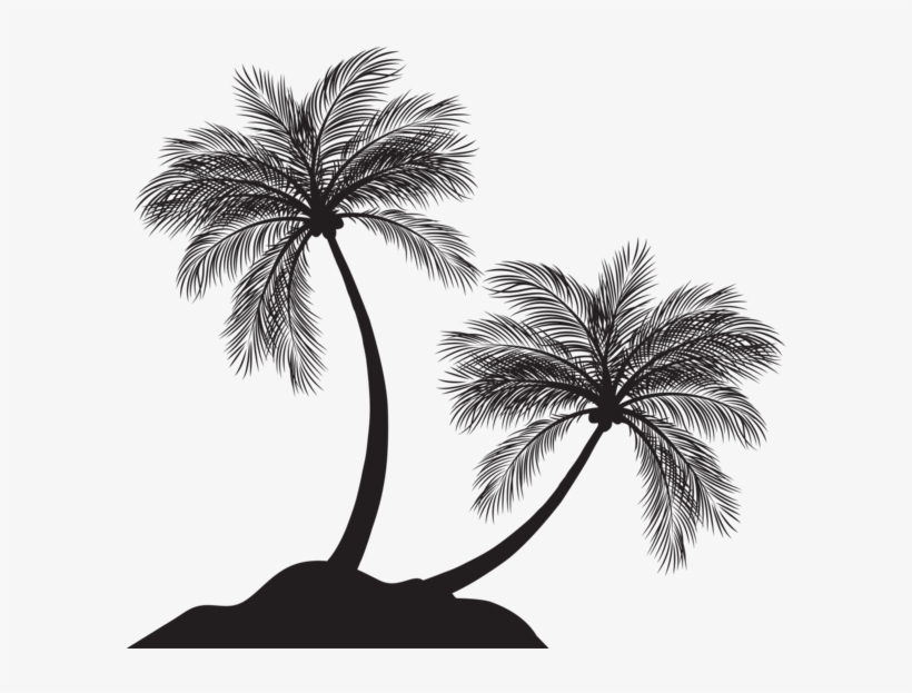 Palm Trees Silhouette Png - Palm Tree Silhouette Clip Art Png, transparent png #5456942