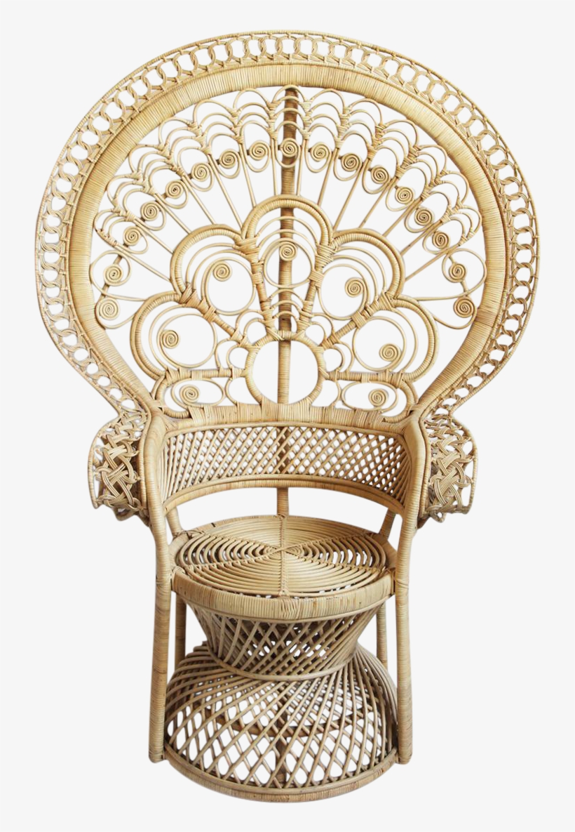 Raw Rattan Peacock Chair On Chairish - Chair, transparent png #5457124