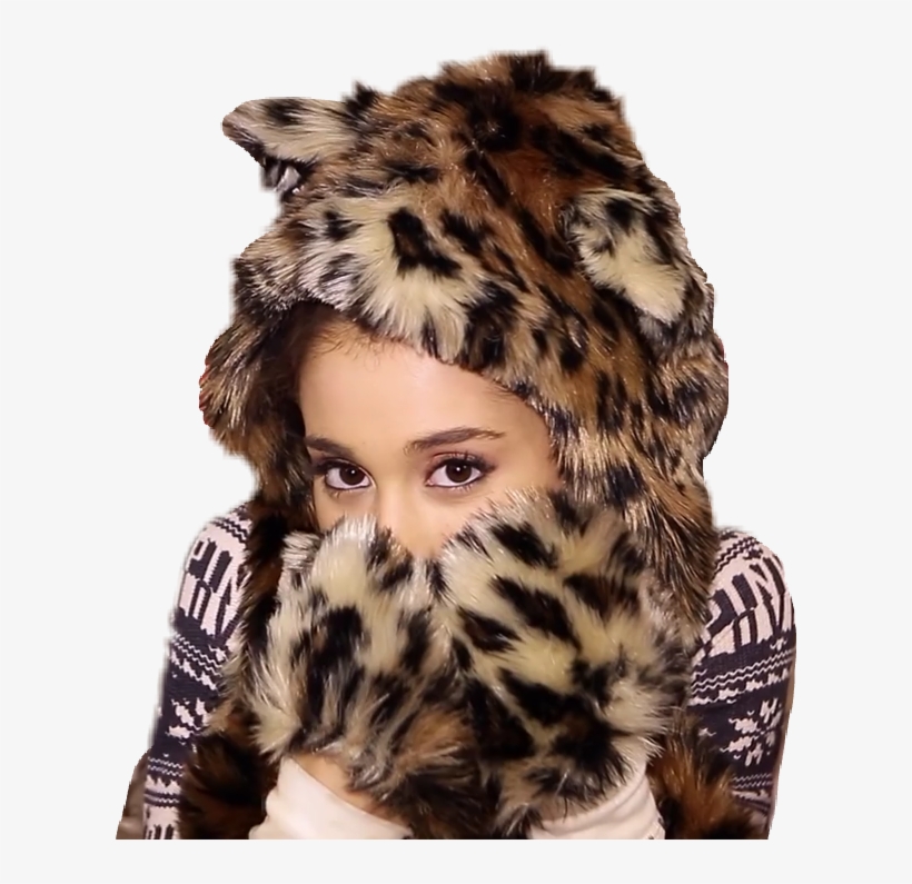 Arianagrande Santatellme Leopardo Cute Tumblr Beautiful - Ariana Grande Santa Tell Me, transparent png #5457515