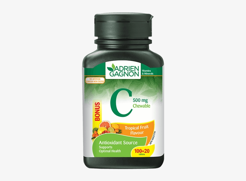 Vitamin C 500mg Chewable Tropical Fruits Flavor - Adrien Gagnon Digest 365, transparent png #5457918