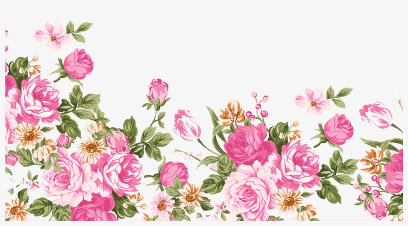 Dibujos Animados Hechos A Mano Con Flores Rosas Decorativas - Floral